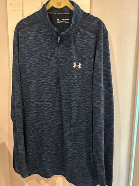 Under Armour Blue Space-Dye 1/4 Zip Performance Pullover